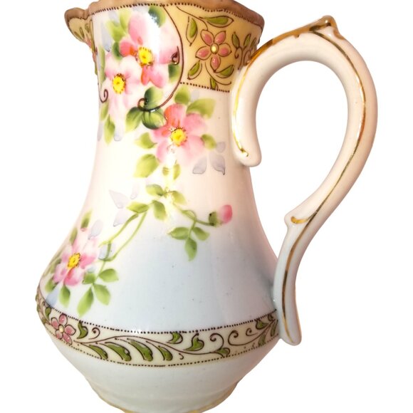 Antique NIPPON Hot Chocolate/Tea /Coffee POT Hand-Painted Japan Circa 1899-1921 - Picture 4 of 16